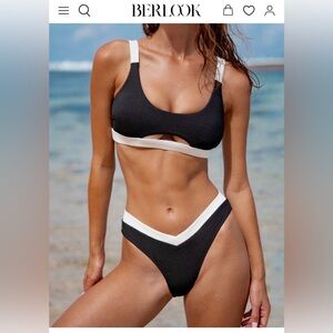 BERLOOK Women's Black and White Bikini Set